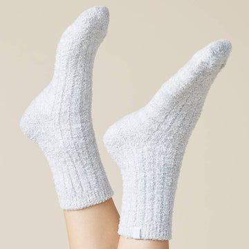 Softies Cozy Marshmallow Crew Socks with Grippers for Women