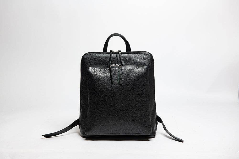 Hides Tech Leather Backpack: Small / Black - 0