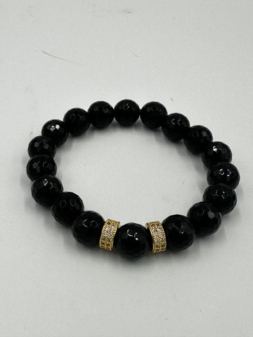 Joanna Bisley 12mm Black Onyx Double Gold Centre - 0