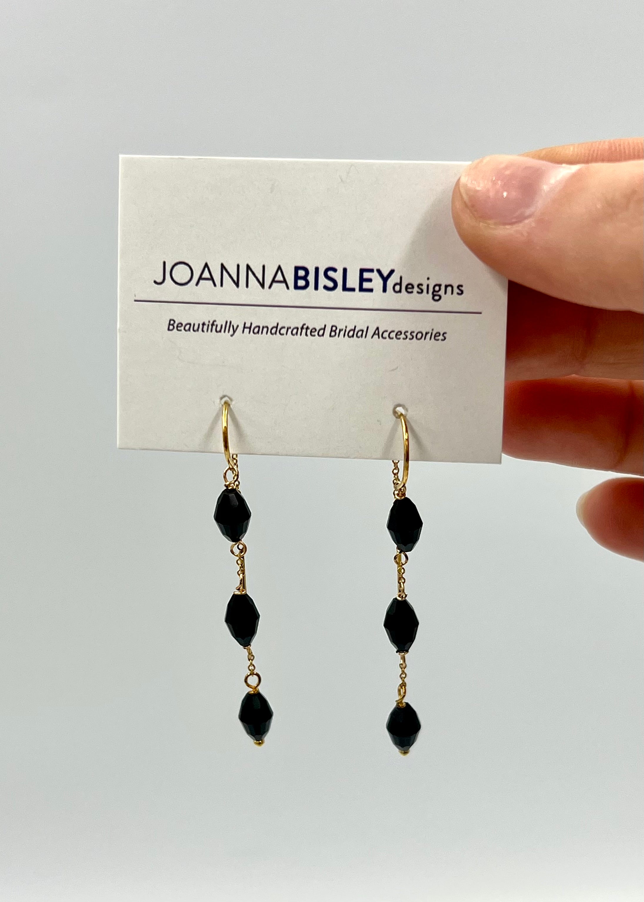 Joanna Bisley 14kt Goldfill Black Swarovski Crystal Earrings - 0