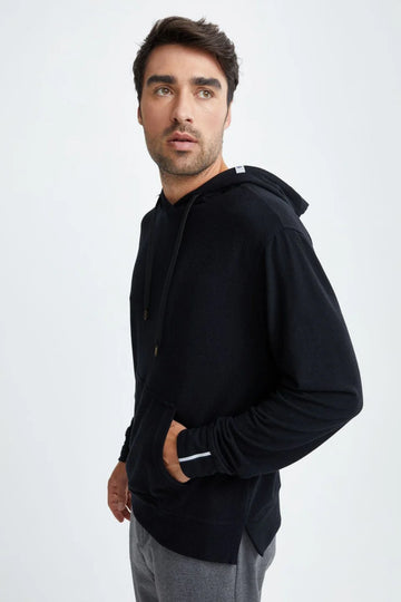 Stone Rose Long Sleeve Jersey Fleece Knit Hoodie - 0