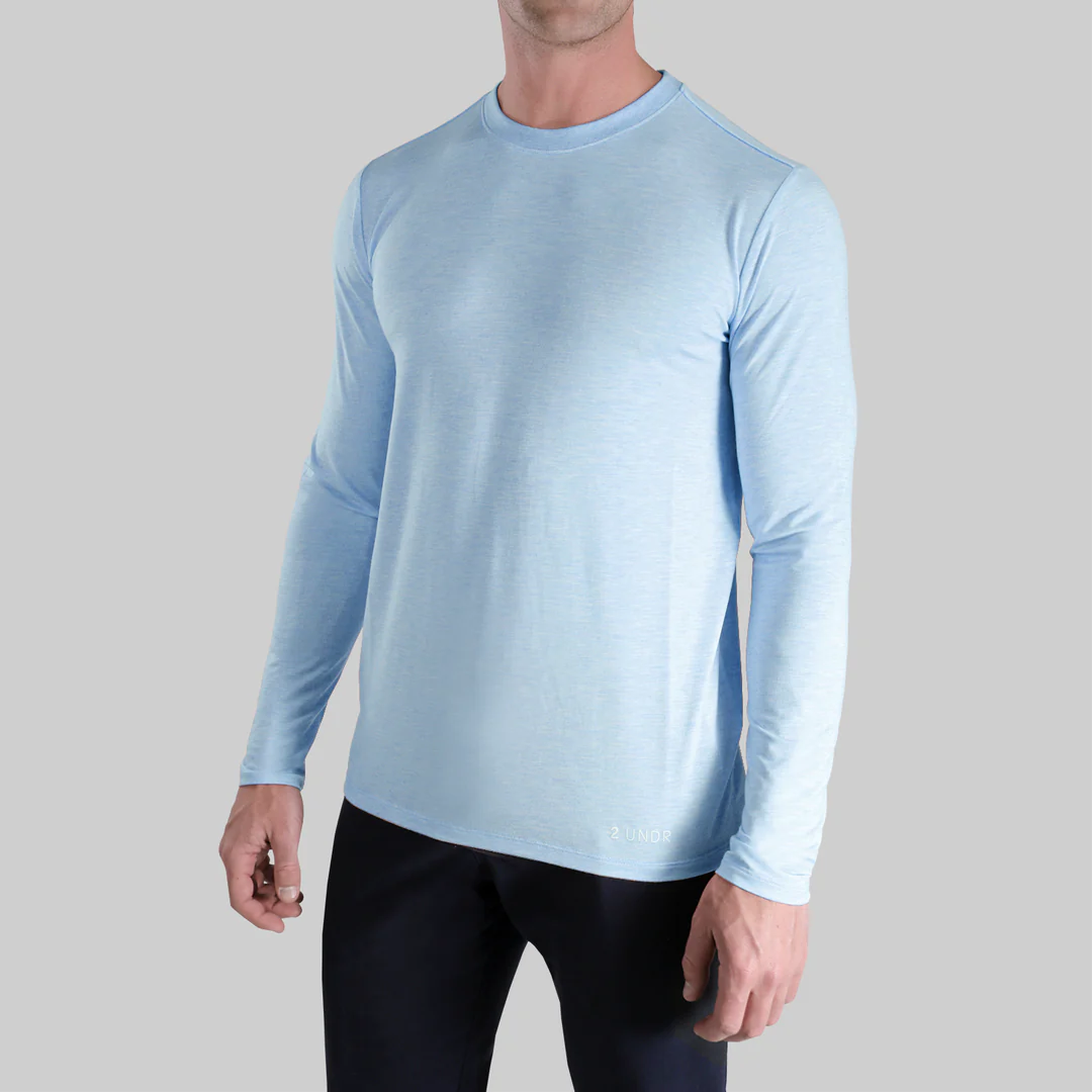 Buy heathered-light-blue 2Undr Luxe Long Sleeve Crew tee