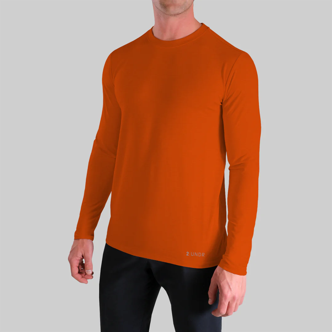 Buy deep-orange 2Undr Luxe Long Sleeve Crew tee