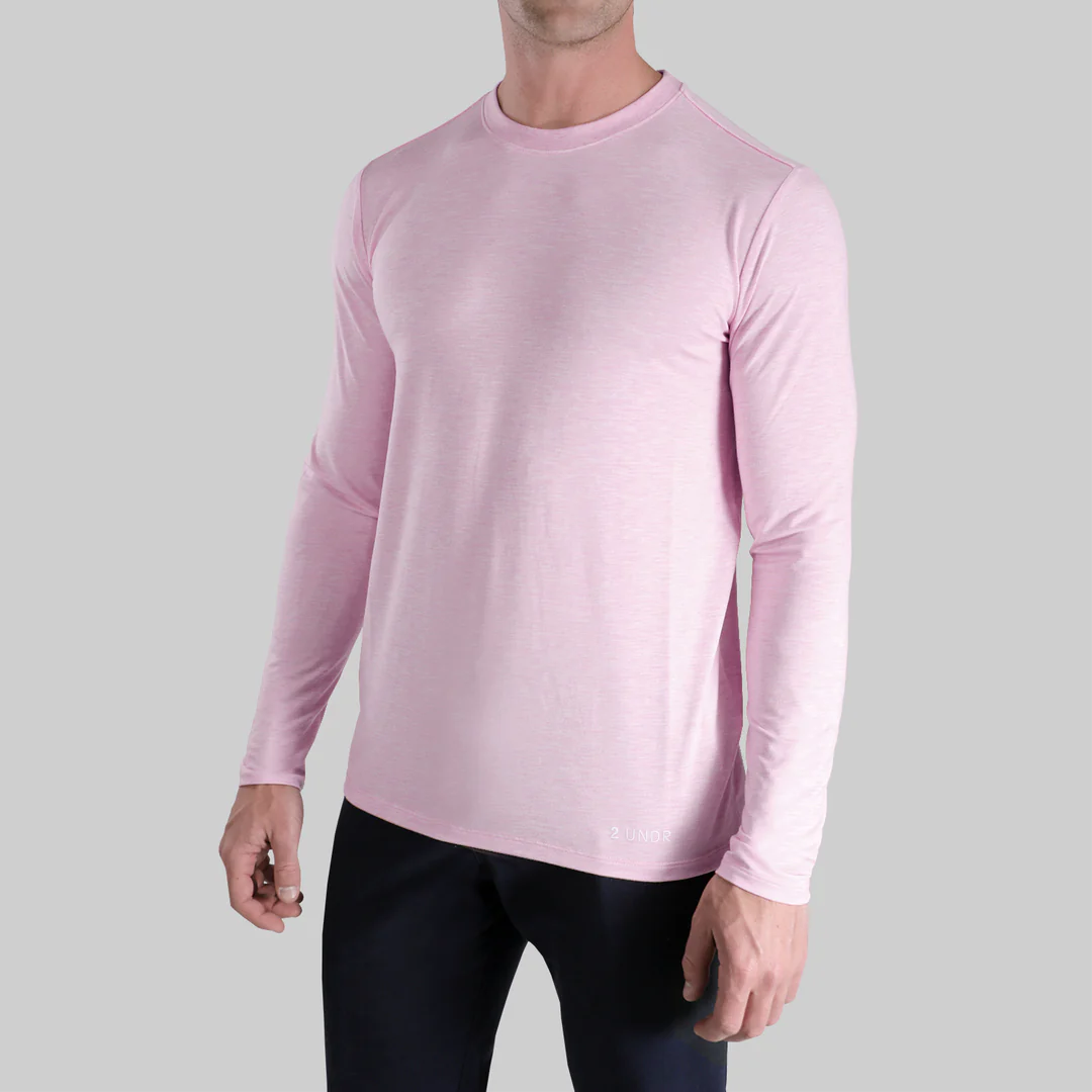 Buy heathered-light-pink 2Undr Luxe Long Sleeve Crew tee