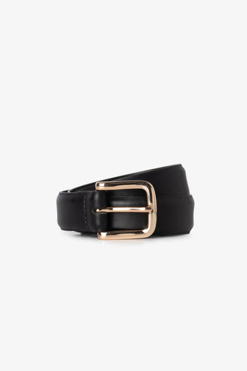 Iris Setlakwe Medium Genuine Leather Belt with Gold Buckle