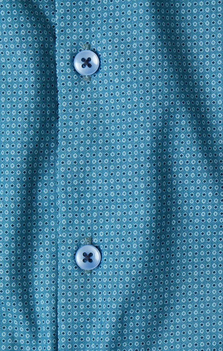 Stone Rose Slate Blue Micro Accent Dot Print Shirt