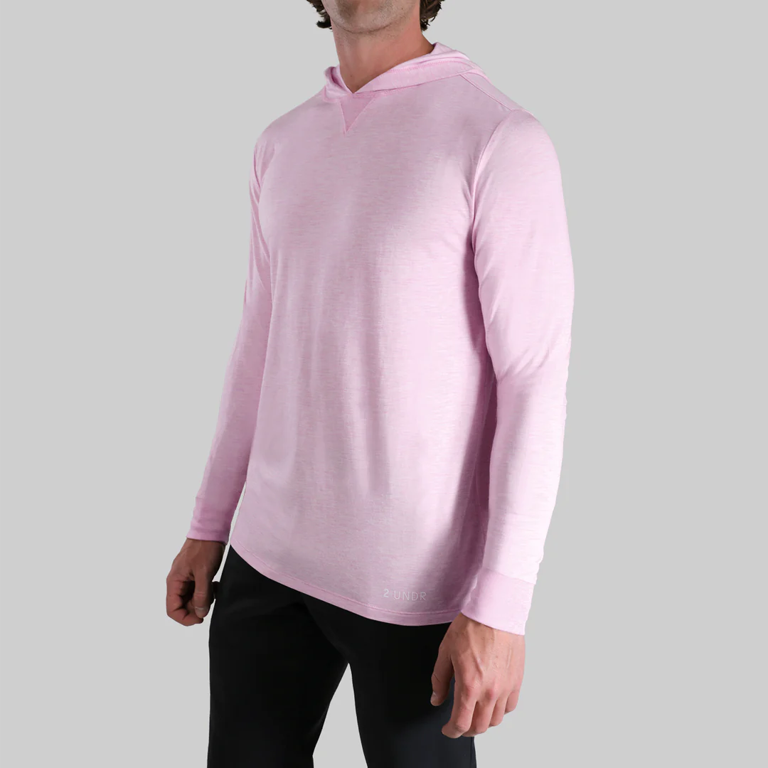 Buy heathered-light-pink 2Undr Luxe Long Sleeve Hooded Tee