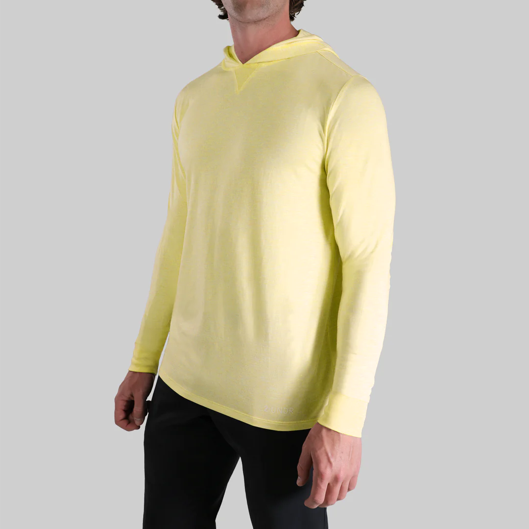 Buy heathered-light-yellow 2Undr Luxe Long Sleeve Hooded Tee