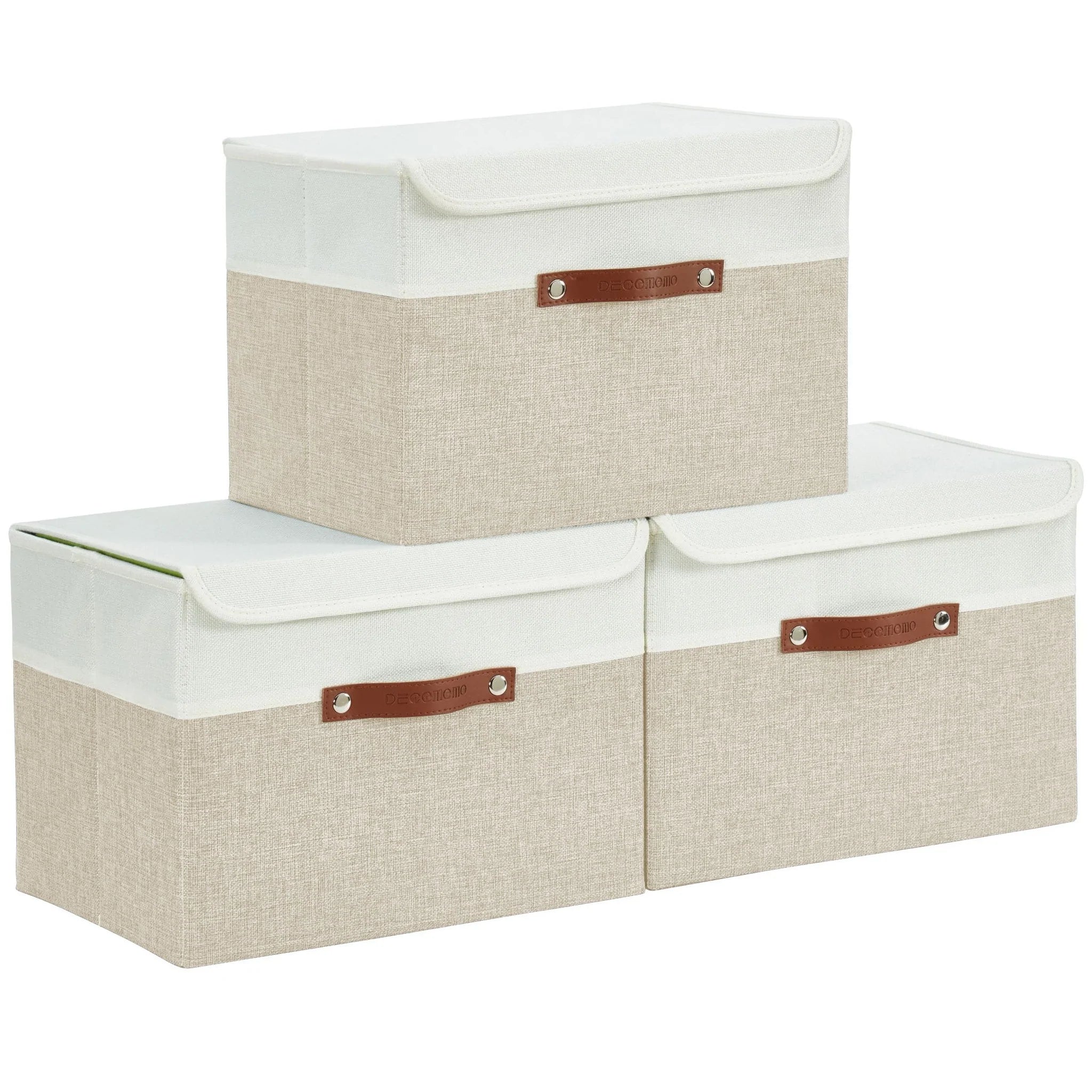 Collapsible Sturdy Storage Bin With Lid - 3 pack
