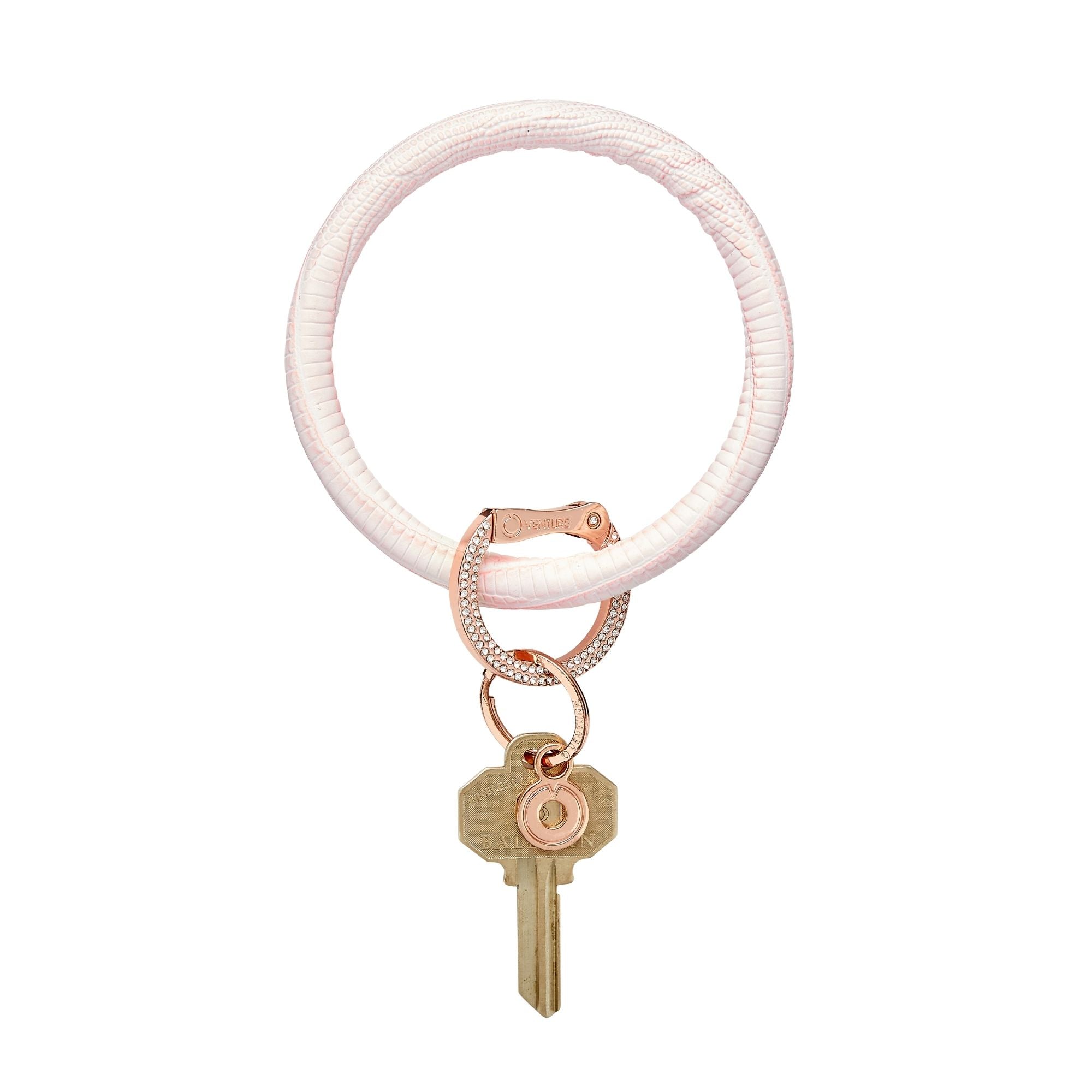 Buy rose-quartz-lizard-jeweled-clasp Oventure Leather Big O® Key Rings - ICON Collection