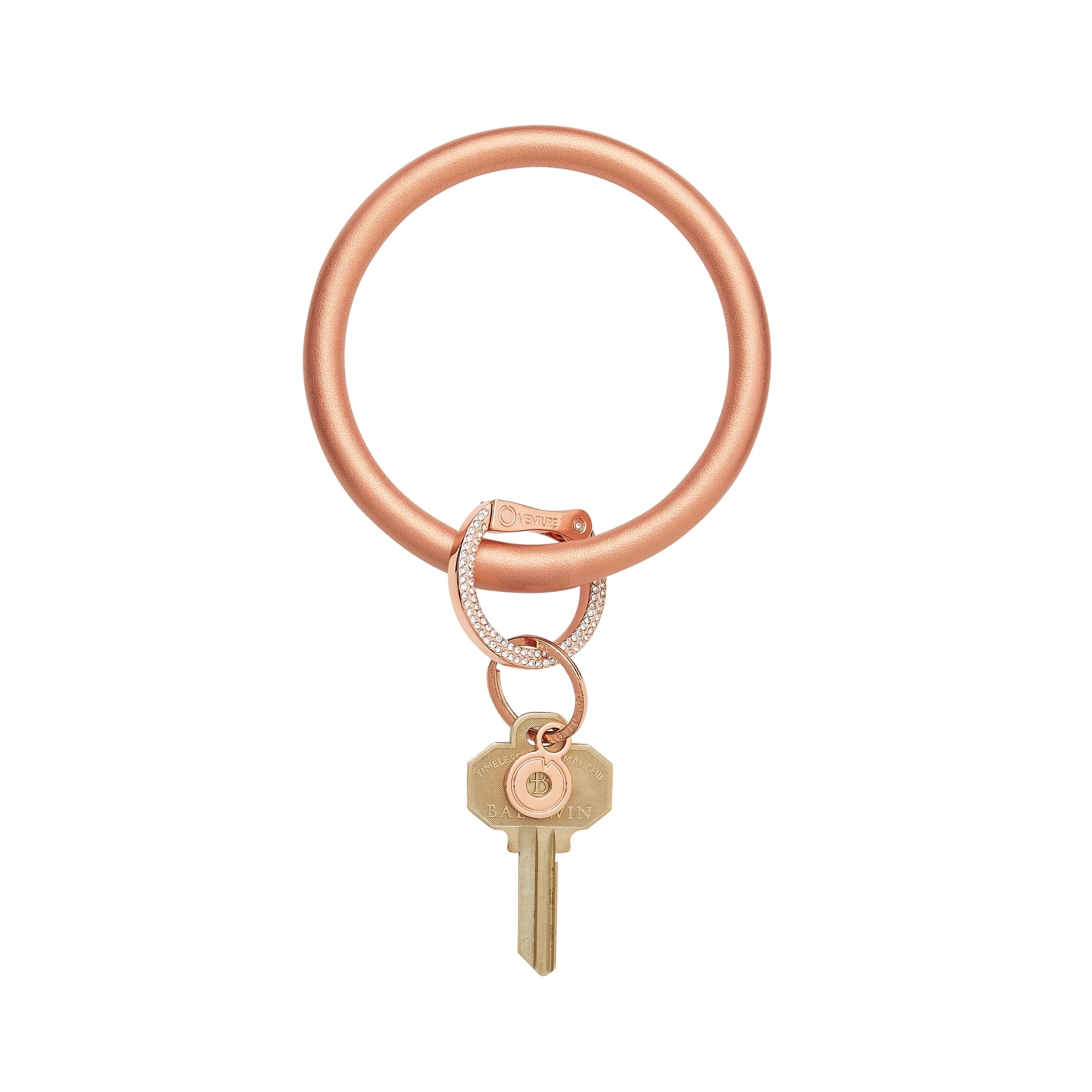 Buy rose-gold-jeweled-clasp Oventure Leather Big O® Key Rings - ICON Collection