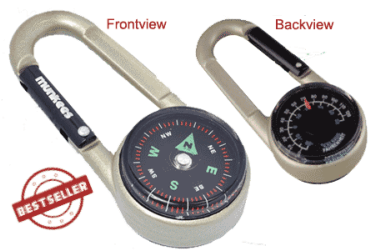 Munkees Carabiner Compass with Thermometer