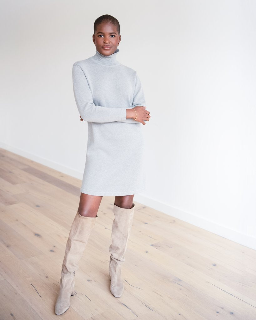 White turtleneck sweater dress cheap
