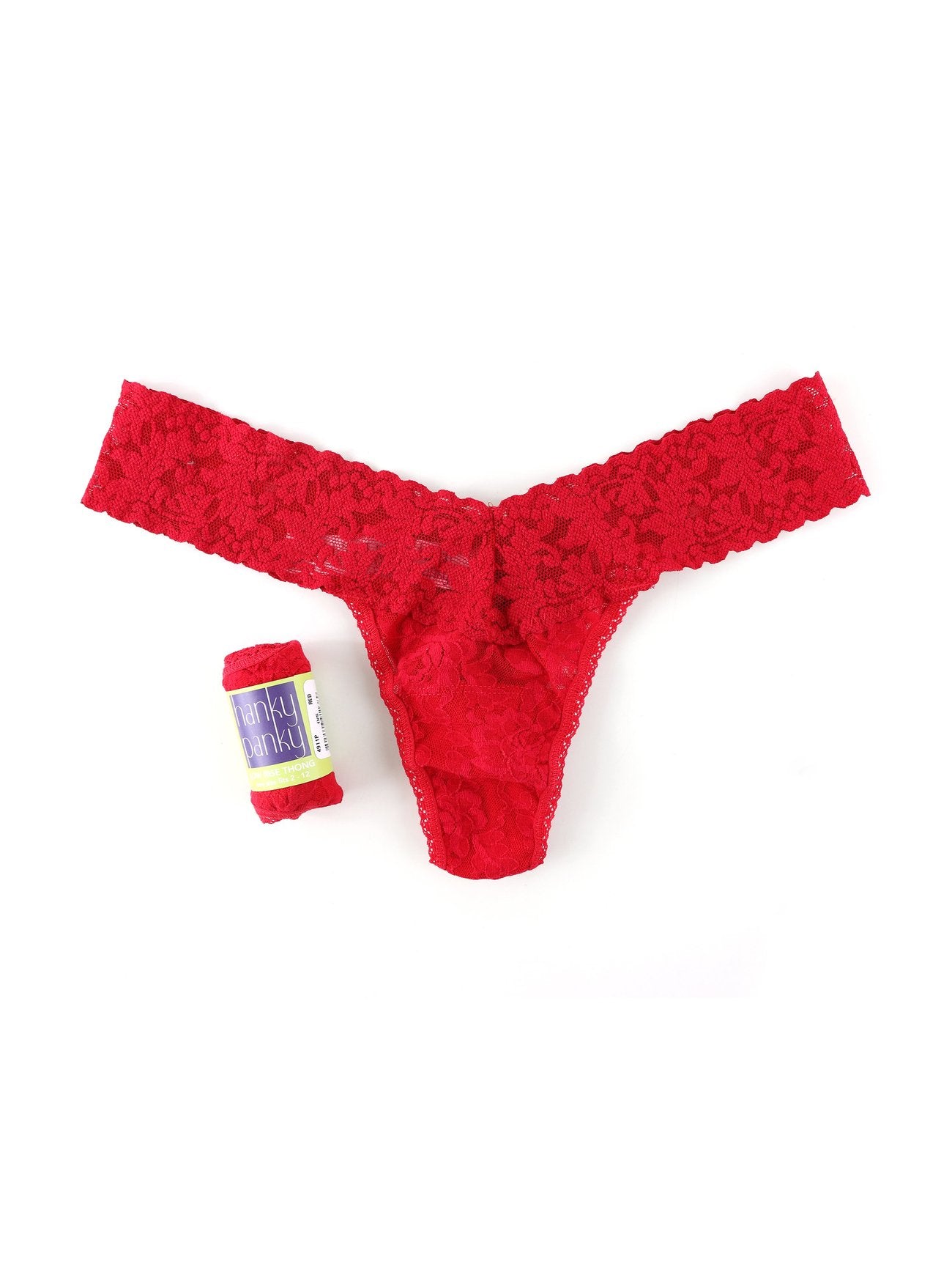 Buy red Hanky Panky Signature Lace Low Rise Thong - Packaged 4911p