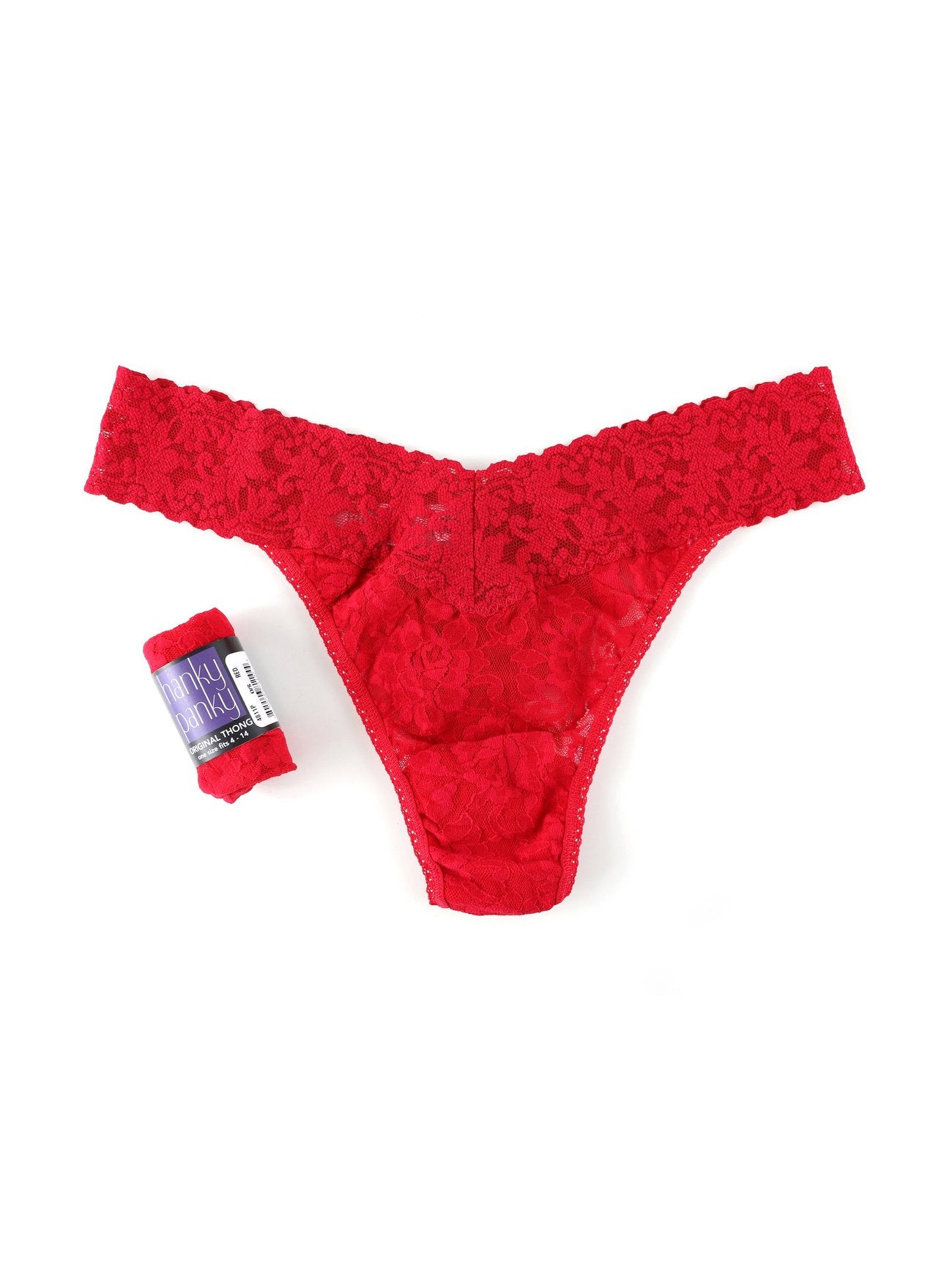 Buy red Hanky Panky Signature Lace Original Rise Thong-Packaged 4811p