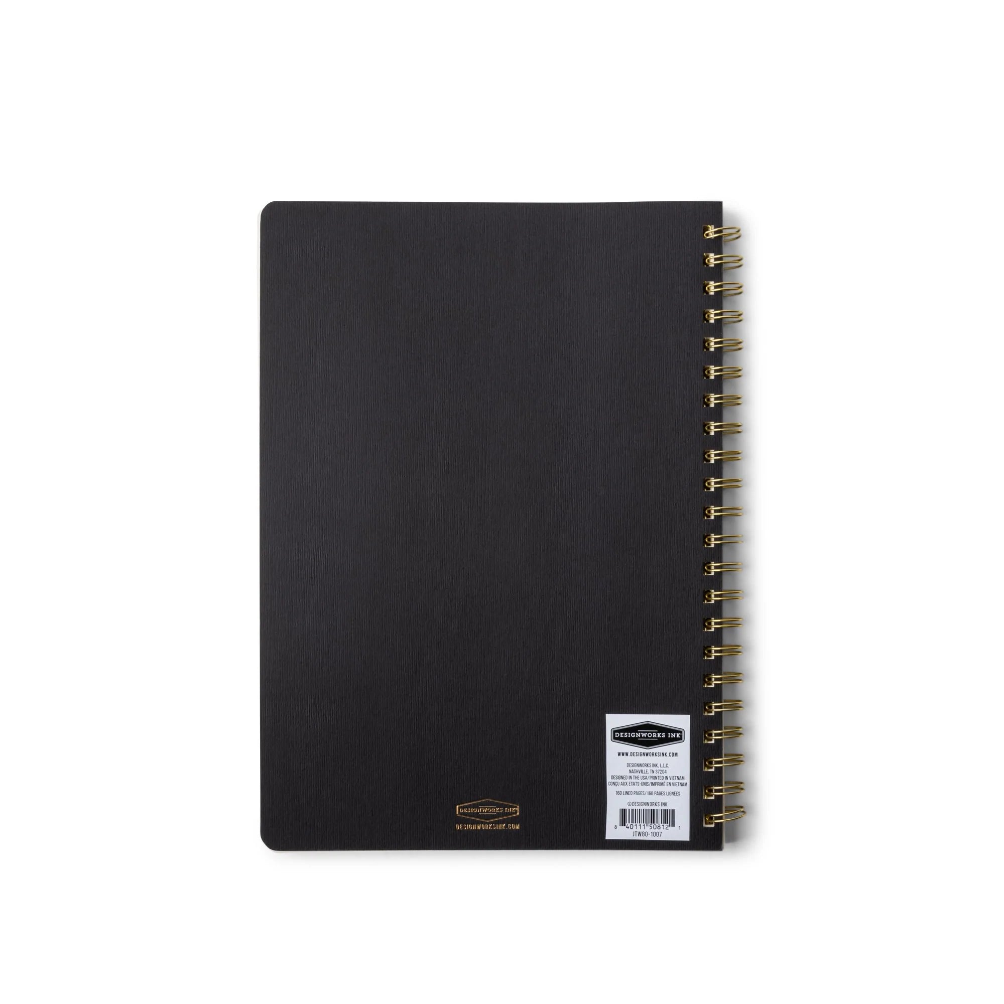 Designworks Textured Paper Cover Twin Wire A5 Crest Notebook - 0