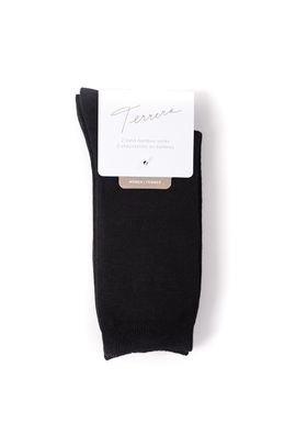 Terrera 2 Pack Bamboo Ladies Crew Length Socks
