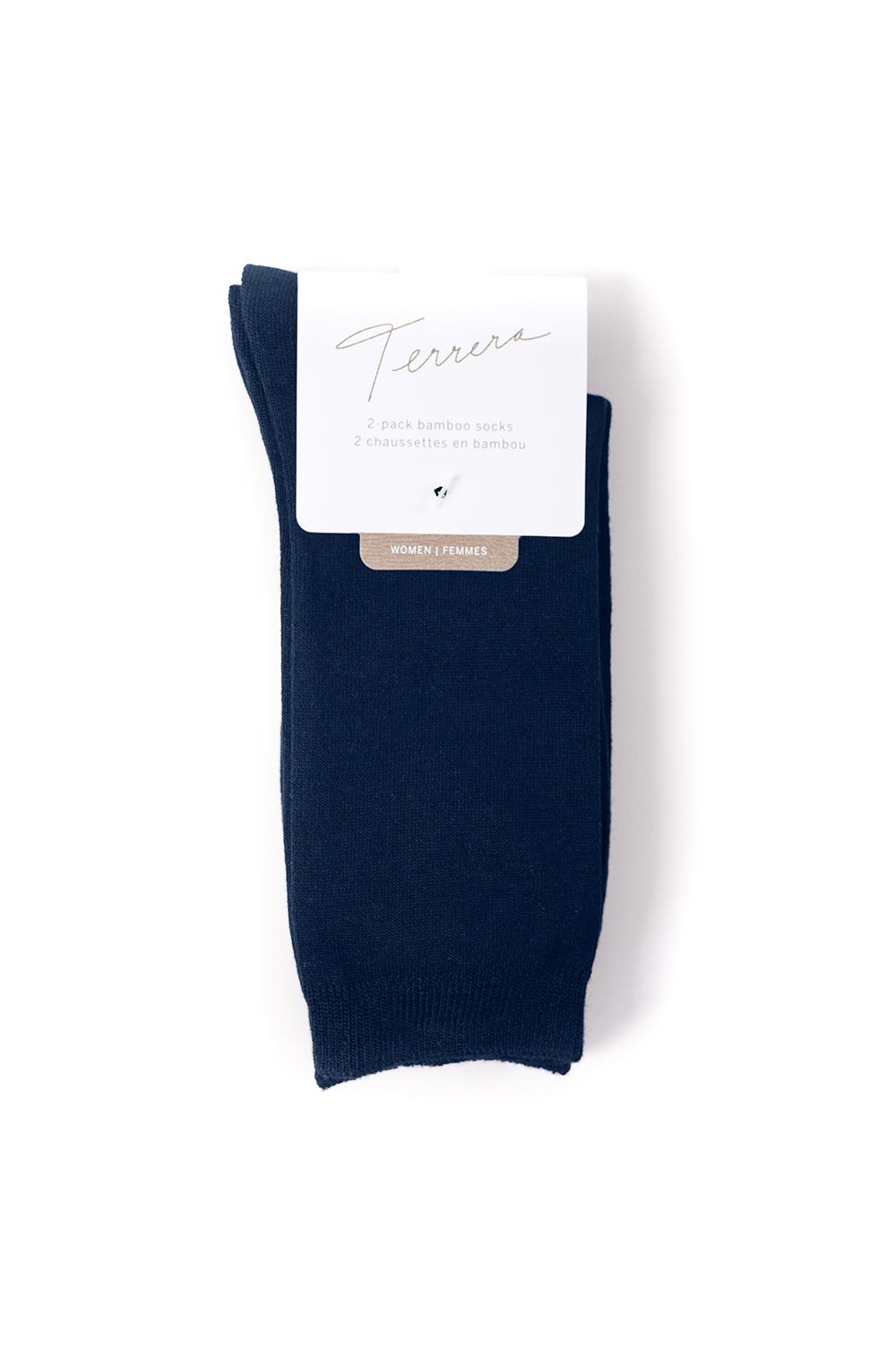 Buy navy Terrera Ladies Crew Length Socks - 2 Pack