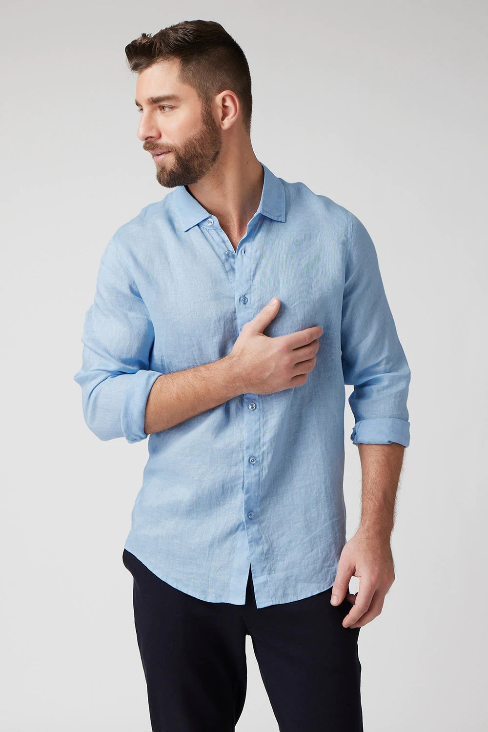 Raffi Pure Linen Button Front Shirt - 0