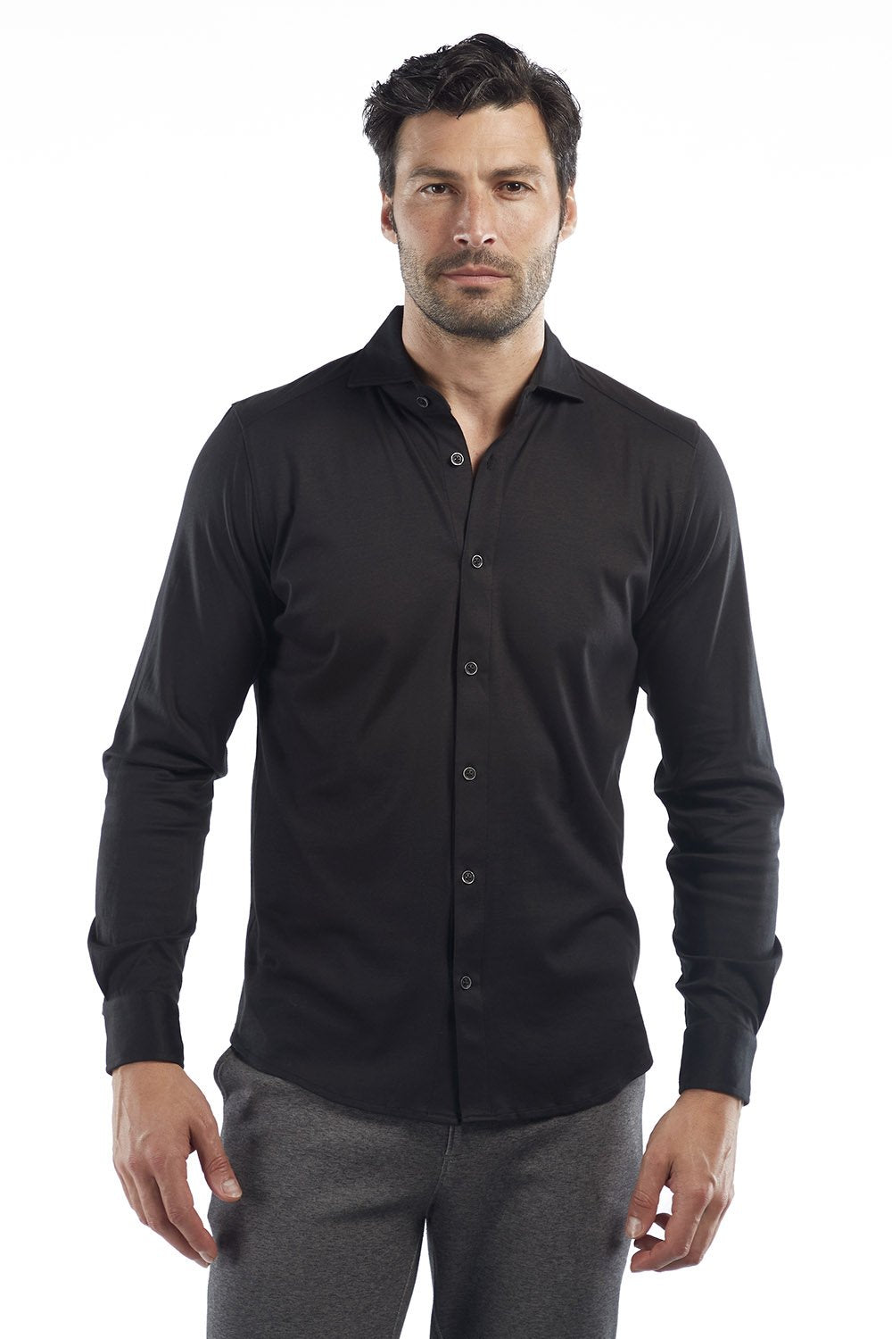 Buy black Raffi Long Sleeve Button up Front