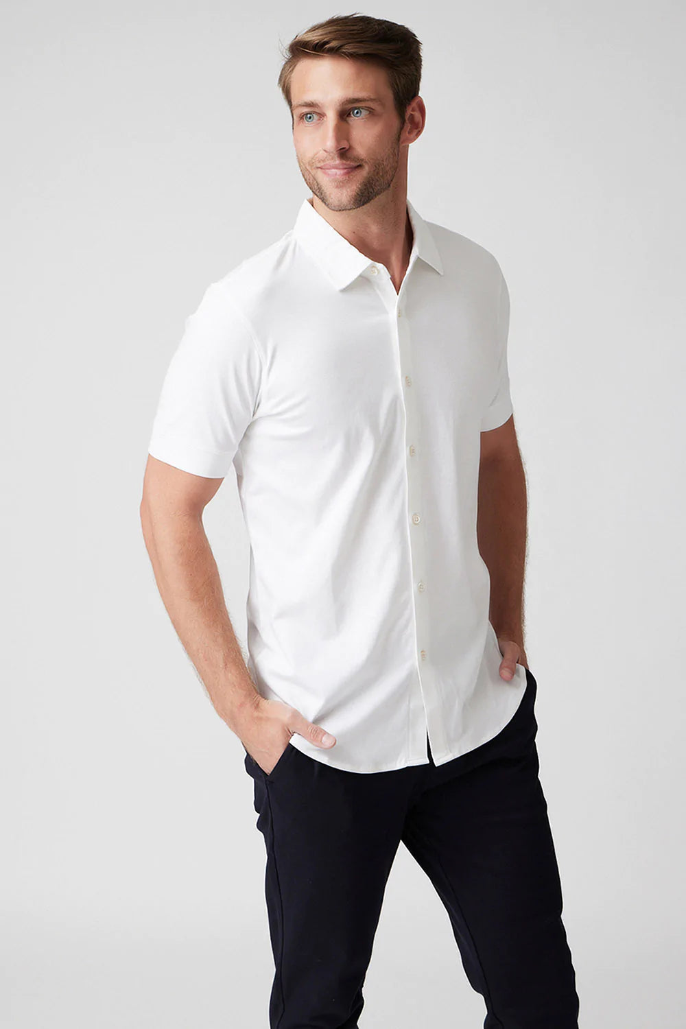 Buy white Raffi All Year Round Aqua Cotton Short Sleeve Button up RW22210