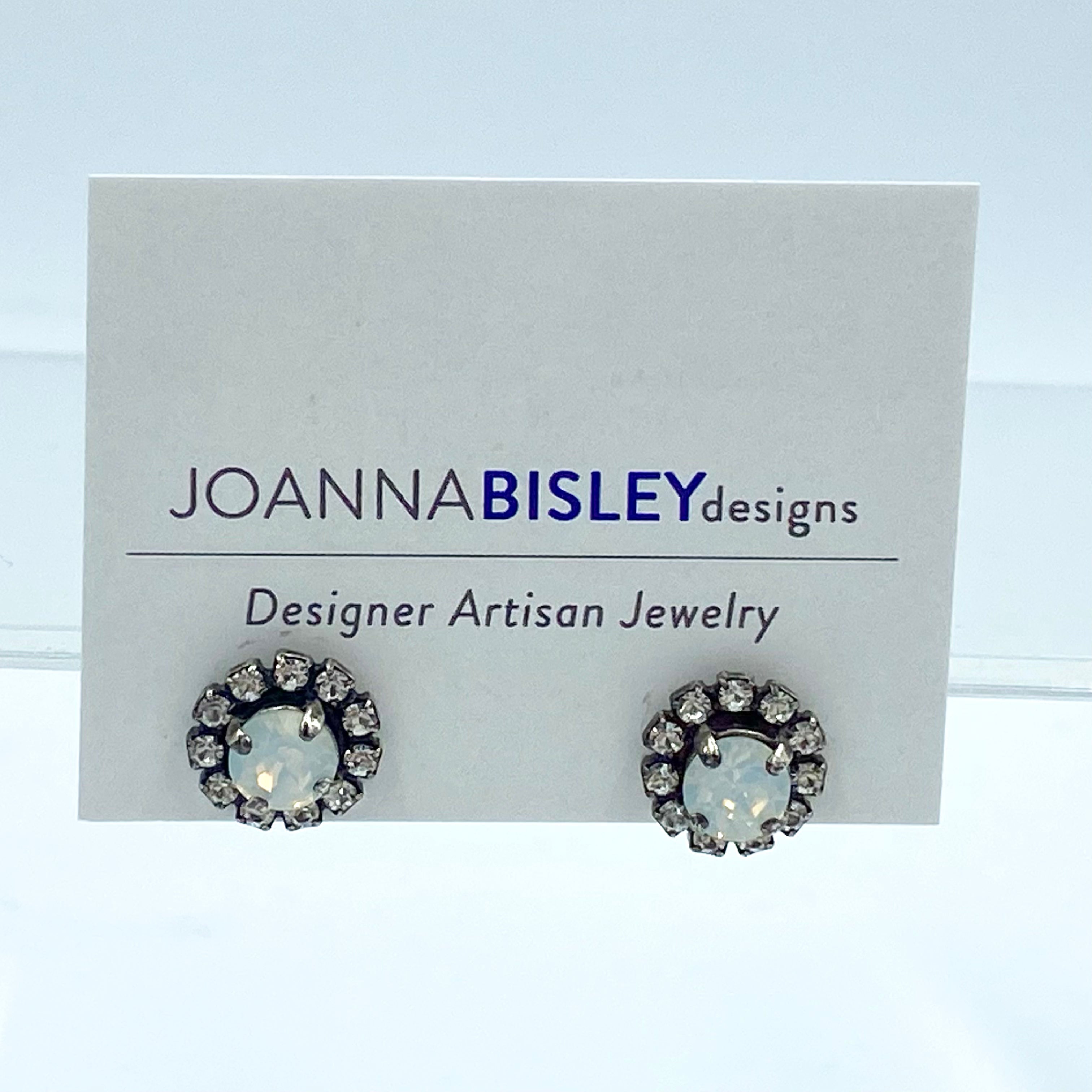 Joanna Bisley White Opal Stud with Ring of Crystals