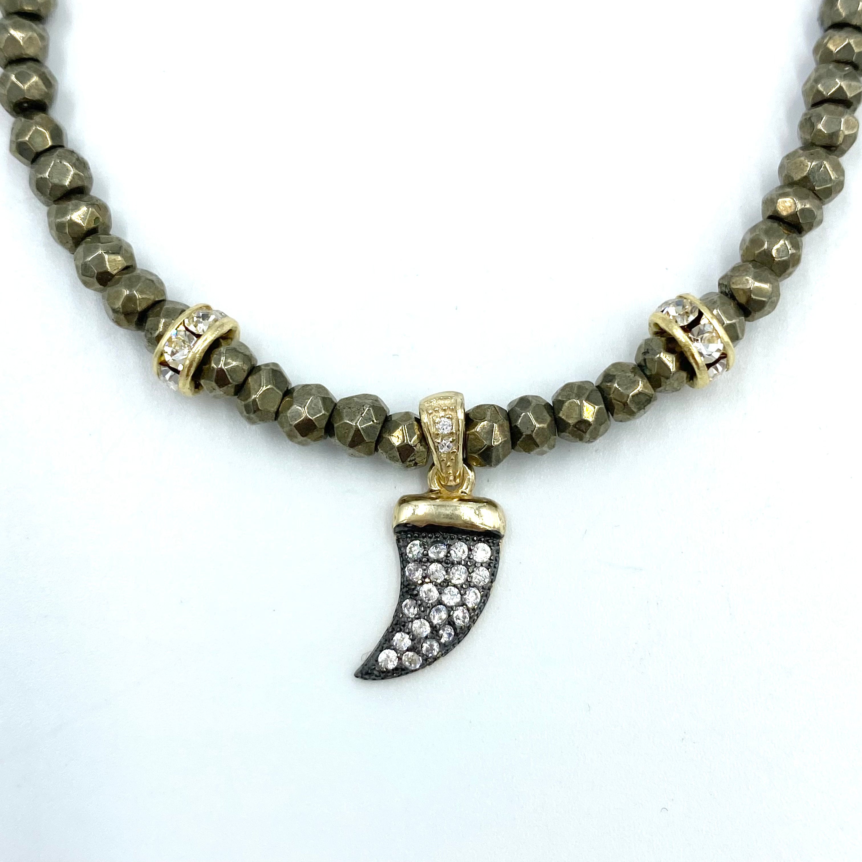 Joanna Bisley Faceted Pyrite Gold Vermuel Cubic Zirconia Charm Bracelet - 0
