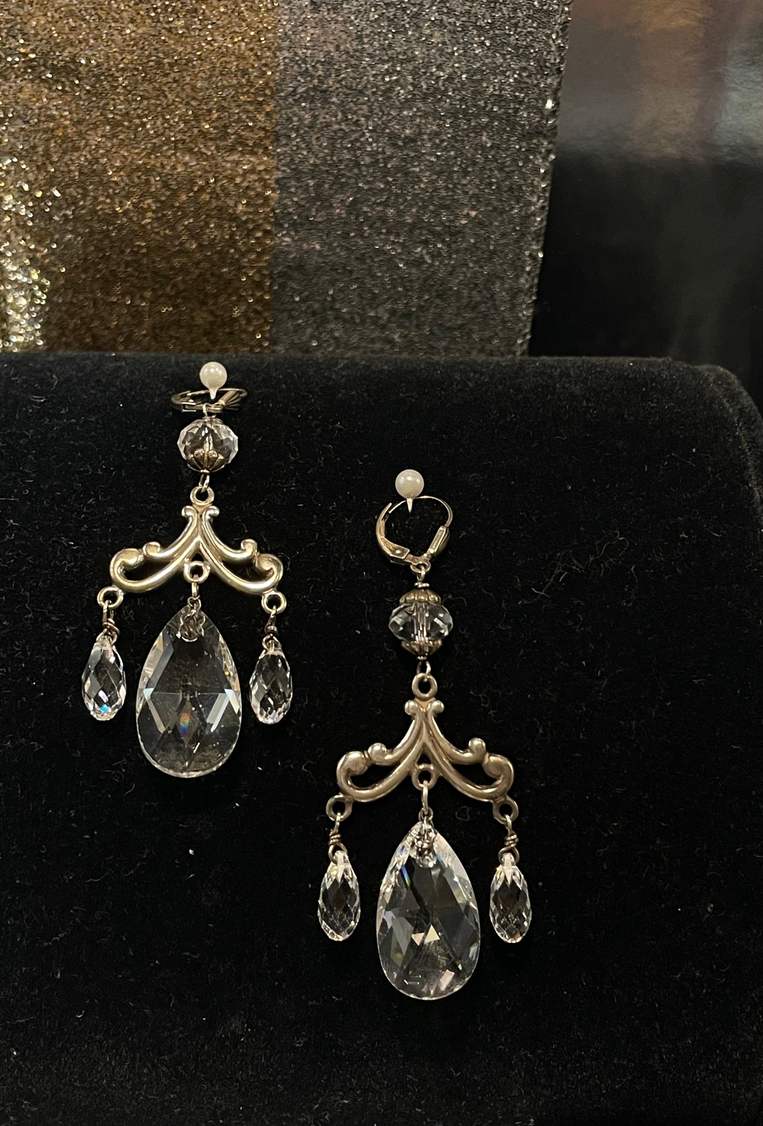 Joanna Bisley Crystal Pear Large Chandelier Earring