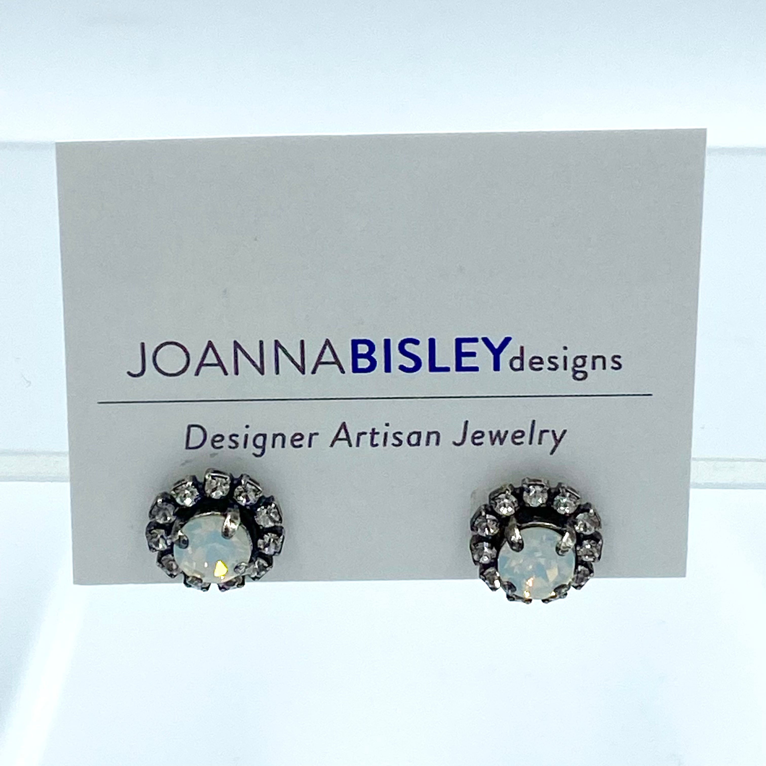 Joanna Bisley White Opal Stud with Ring of Crystals