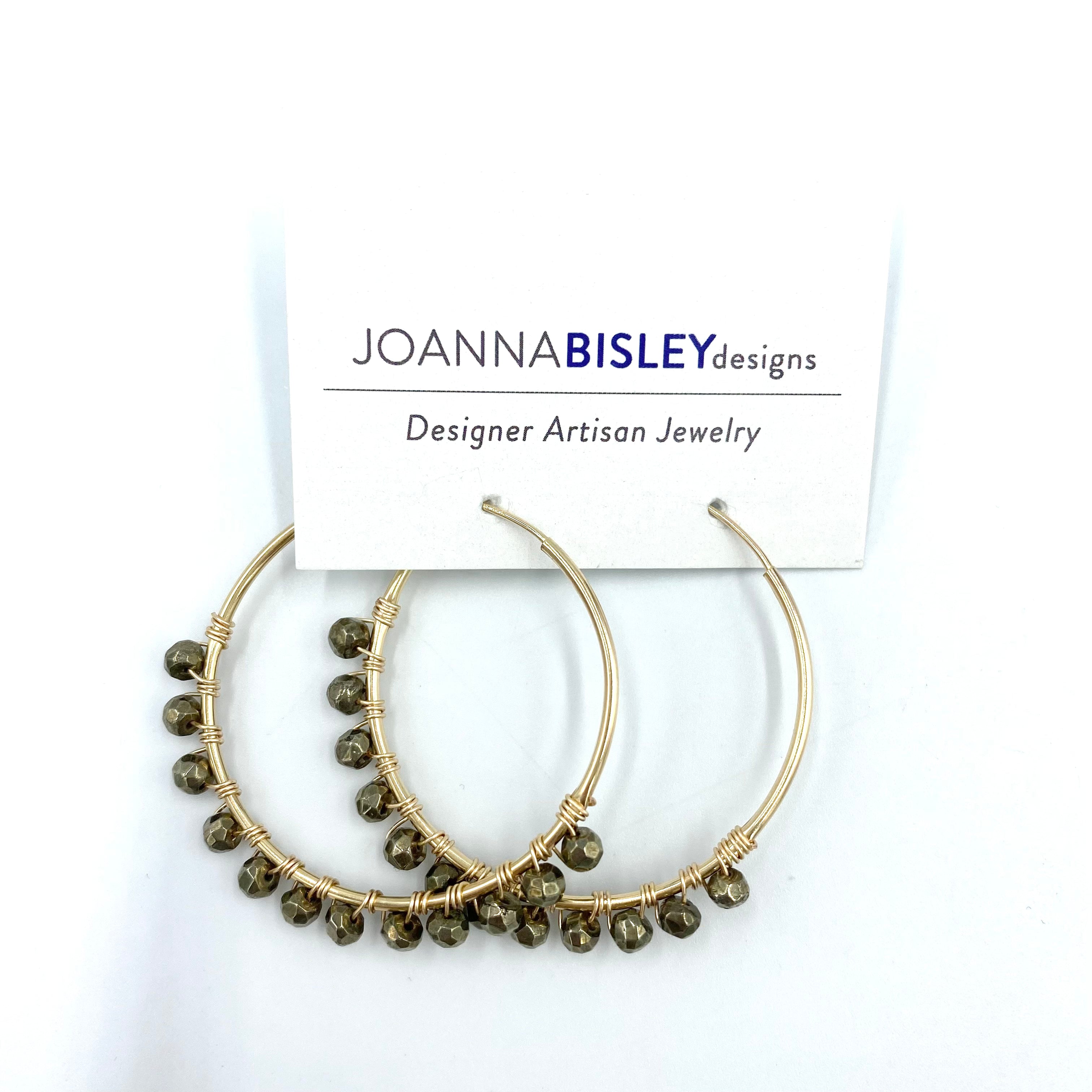 Joanna Bisley Pyrite 14kt Goldfill Hoop Earrings