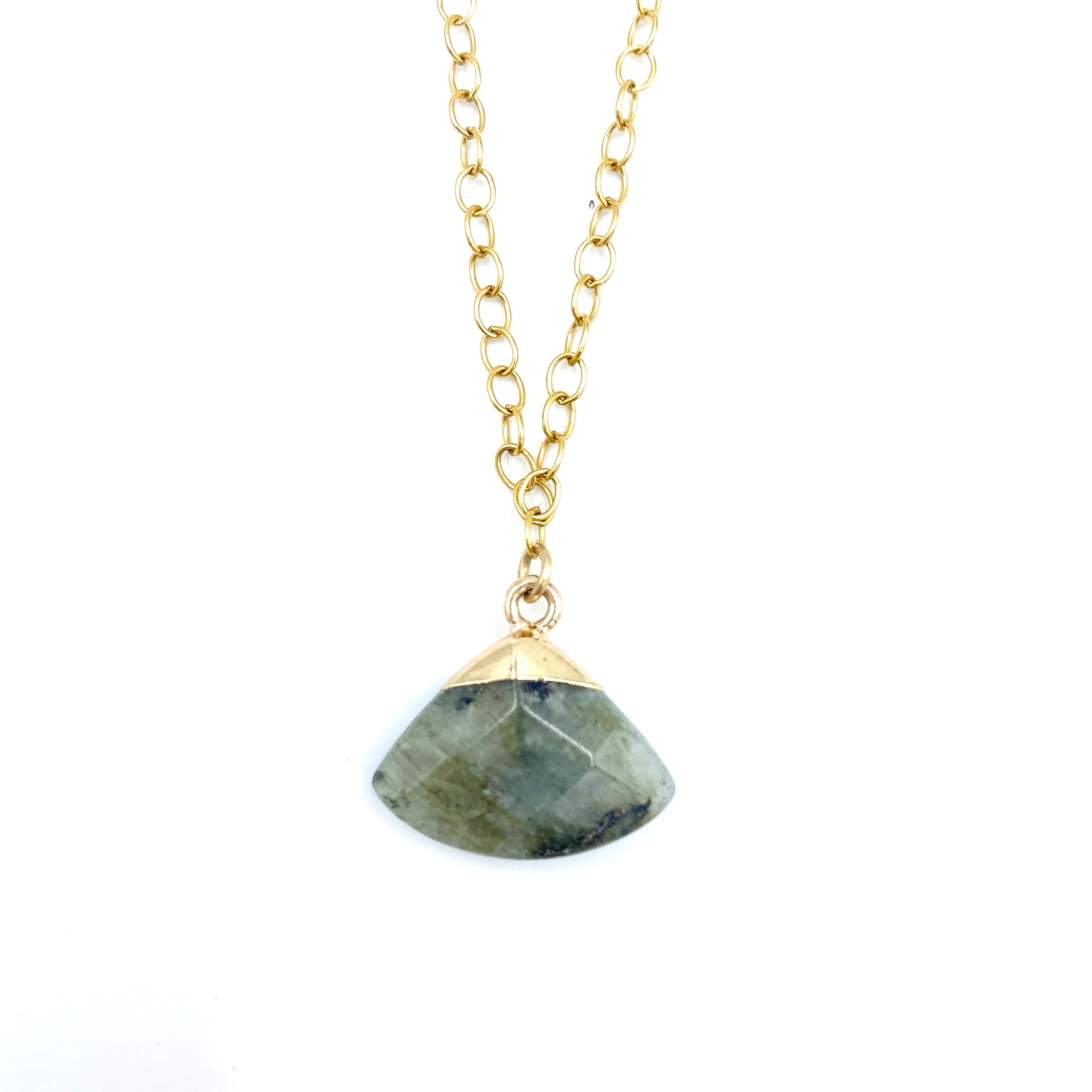 Joanna Bisley Labradorite Large 14kt Goldfill Chain 18 inch necklace - 0