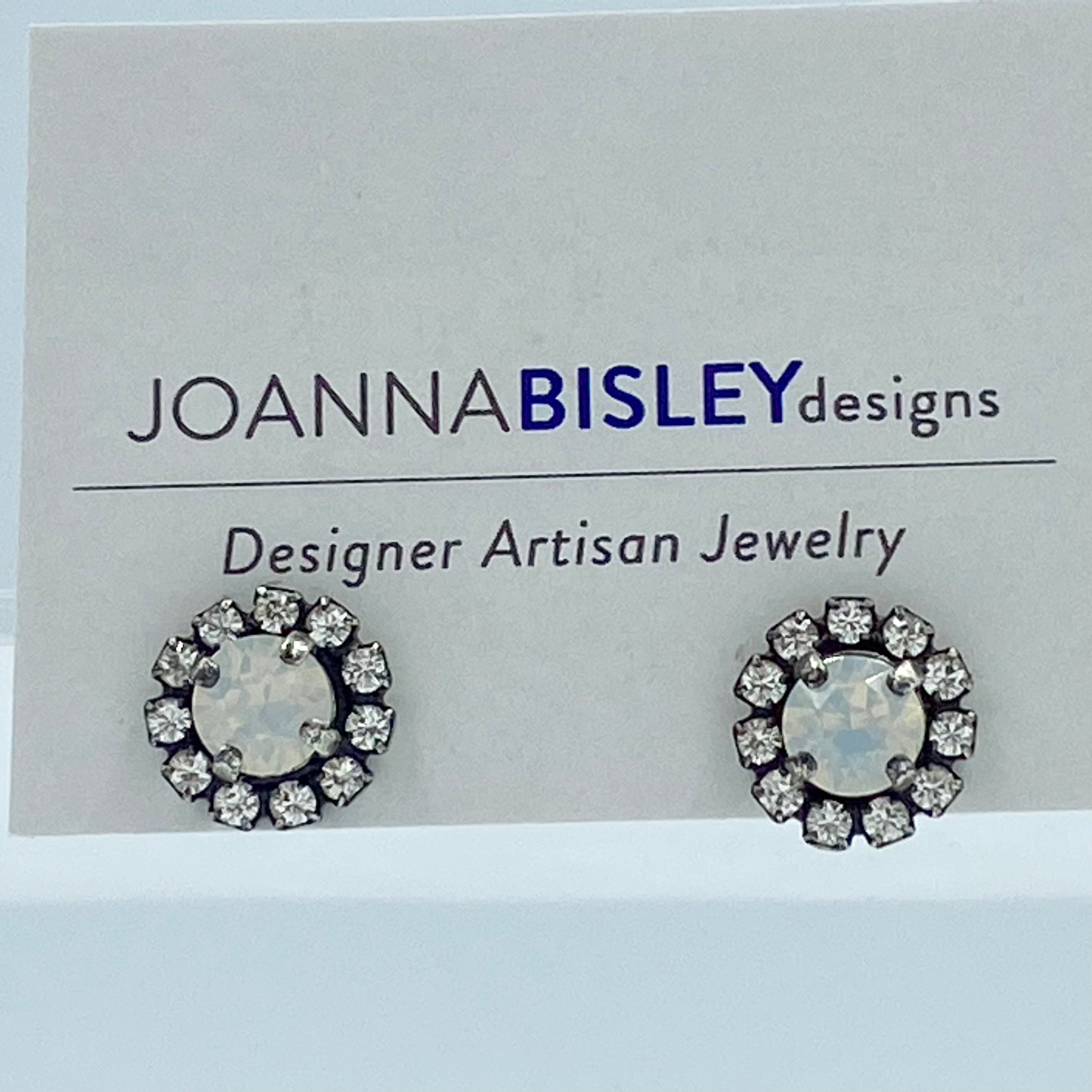 Joanna Bisley White Opal Stud with Ring of Crystals - 0