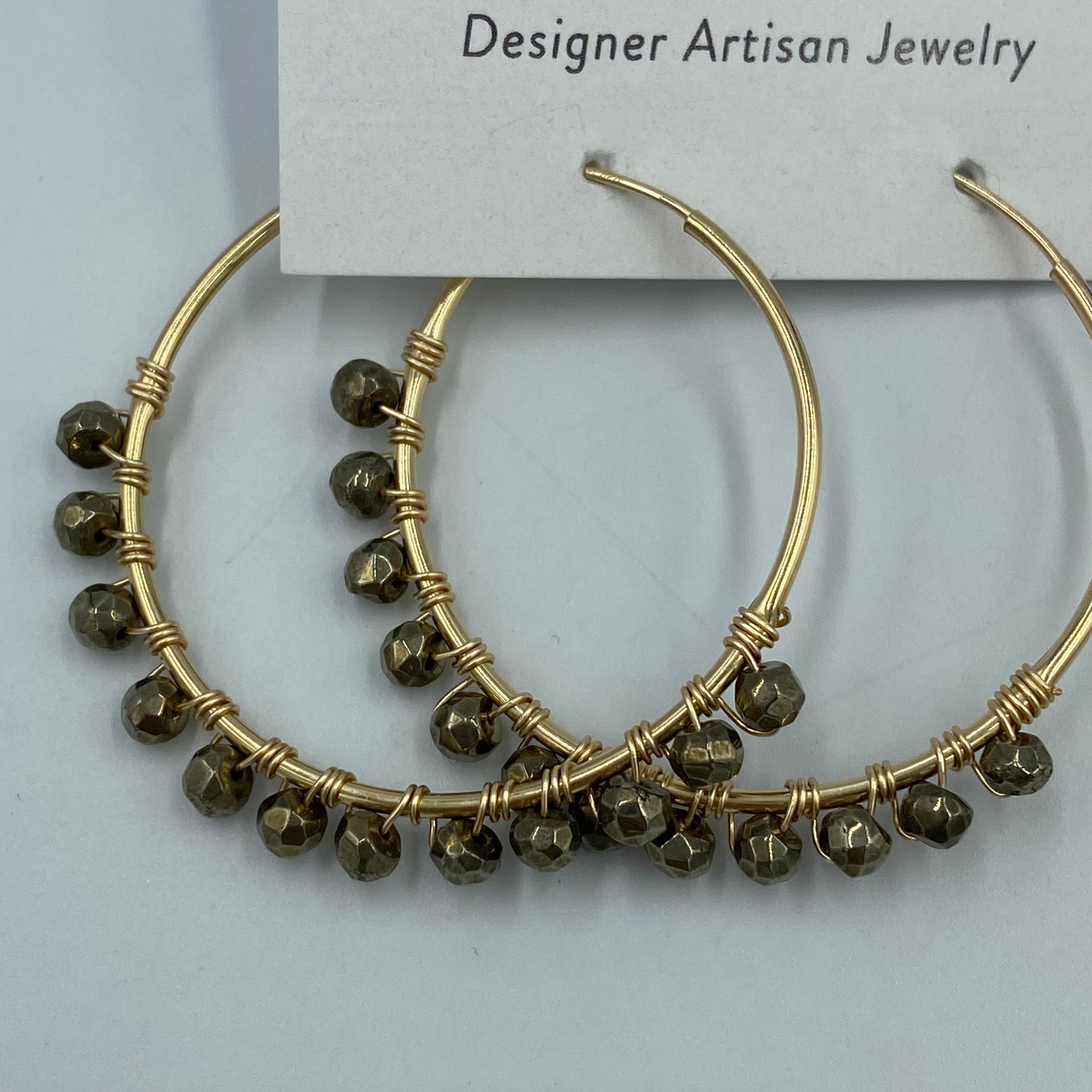 Joanna Bisley Pyrite 14kt Goldfill Hoop Earrings