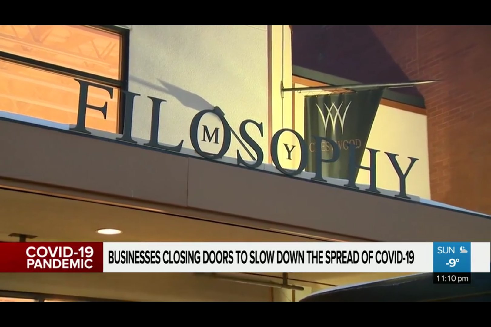 City News TV piece on Businesses Closing Doors to slow the spread - My Filosophy