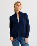 Cashmere Stand Collar Cardigan by Pura Cashmere-20