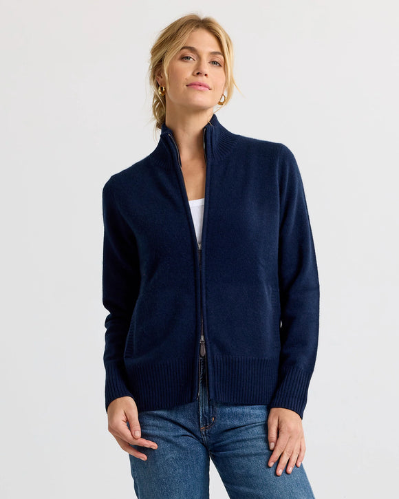 Cashmere Stand Collar Cardigan by Pura Cashmere