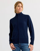 Cashmere Stand Collar Cardigan by Pura Cashmere-21