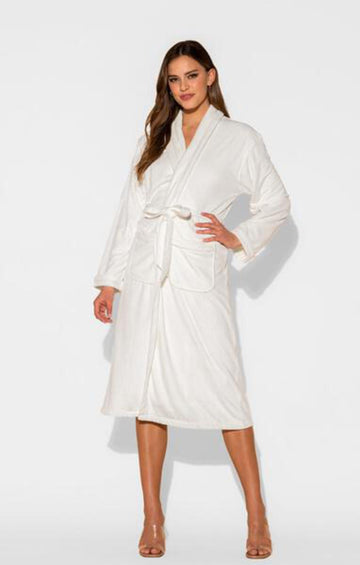 Wrap up Cream Long Robe