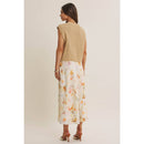 Watercolor Abstract Bias-Cut Midi Skirt-16