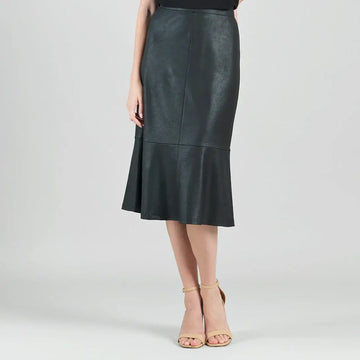 Clara Sunwoo Liquid Leather ™ Flounce Midi Skirt