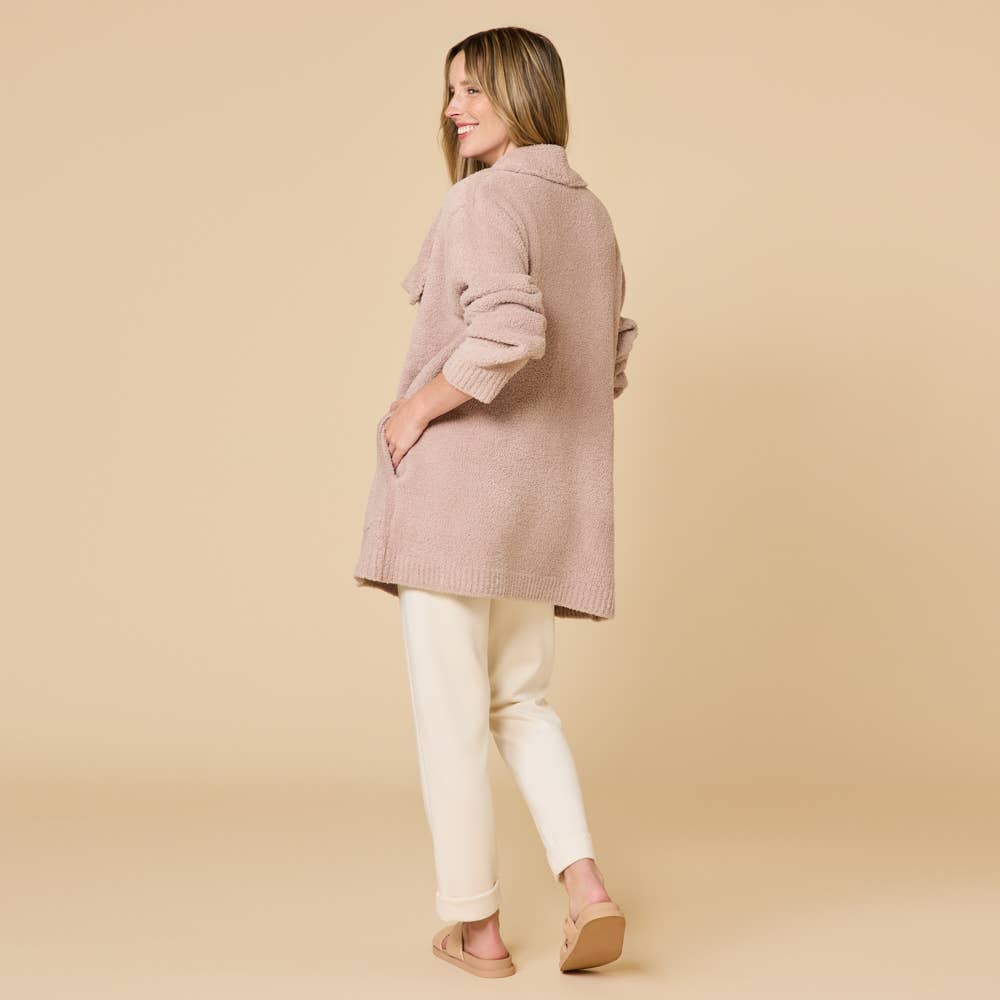 Ultra-Marshmallow Wrap Cardigan with Exaggerated Collar - ARRIVING SOON