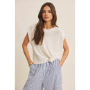 Textured Cotton Sleeveless Sweater Top-5