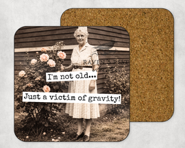 COASTER. Victim of Gravity. Cheeky Novelty Funny Vintage. - 0