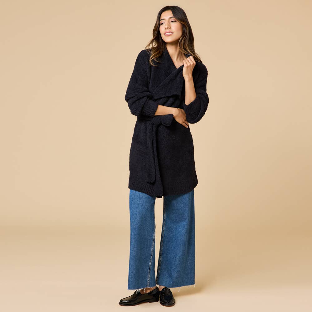 Ultra-Marshmallow Wrap Cardigan with Exaggerated Collar - ARRIVING SOON