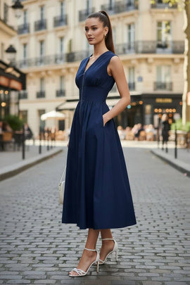 Two Way Zip Up Midi Dress - 0