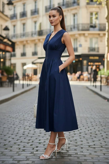 Two Way Zip Up Midi Dress - 0