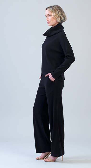 Clara Sunwoo Ultra Soft Travel Knit Turtleneck with Tipped Hem