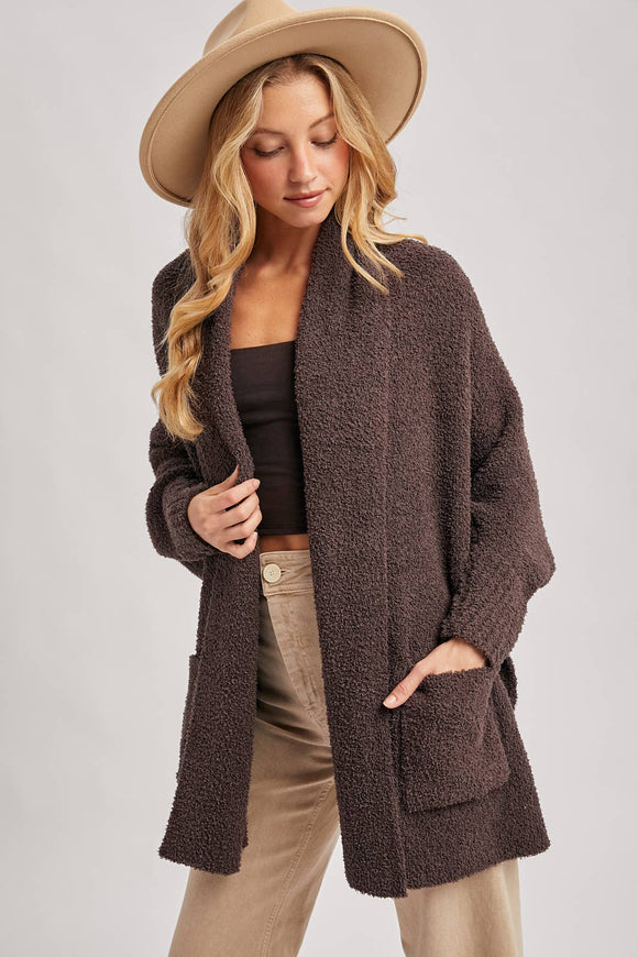Plush Boucle Open-Front Cardigan Wrap - ARRIVING SOON