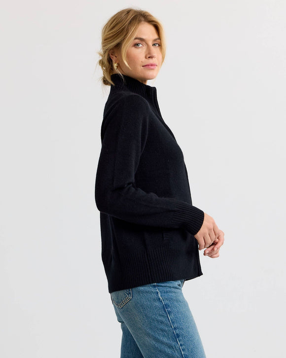 Cashmere Stand Collar Cardigan by Pura Cashmere
