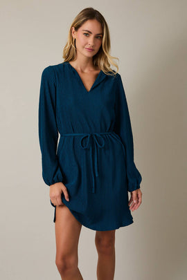 Long Sleeve Tie Waist Mini Dress - COMING SOON